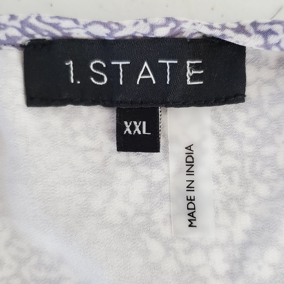 1. State Ditsy Floral Babydoll Top XXL Short Sleeve Pintuck Spring Blouse NEW - Picture 14 of 15
